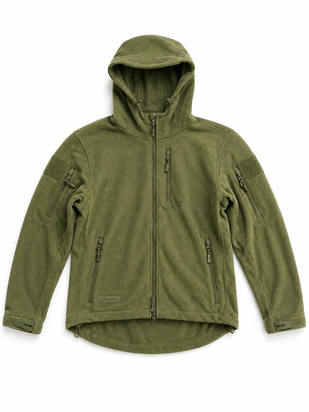 BAERSkin Tactical Fleece Hooded Jacket Olive Green Full Zip Outdoor XL
